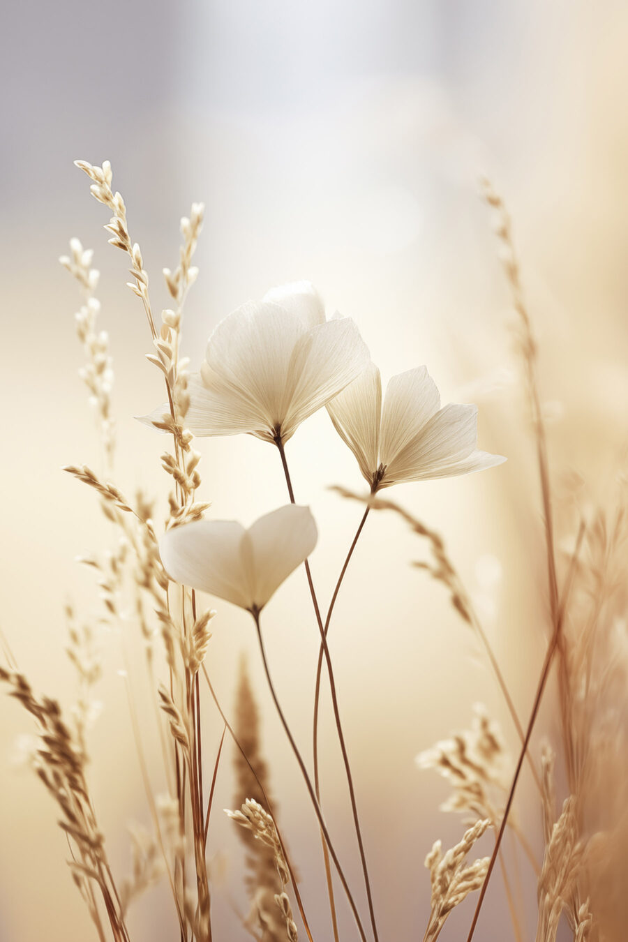 Flores delicadas ao sol — design completo