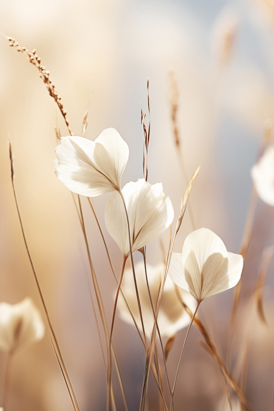 Flores claras ao entardecer — design completo