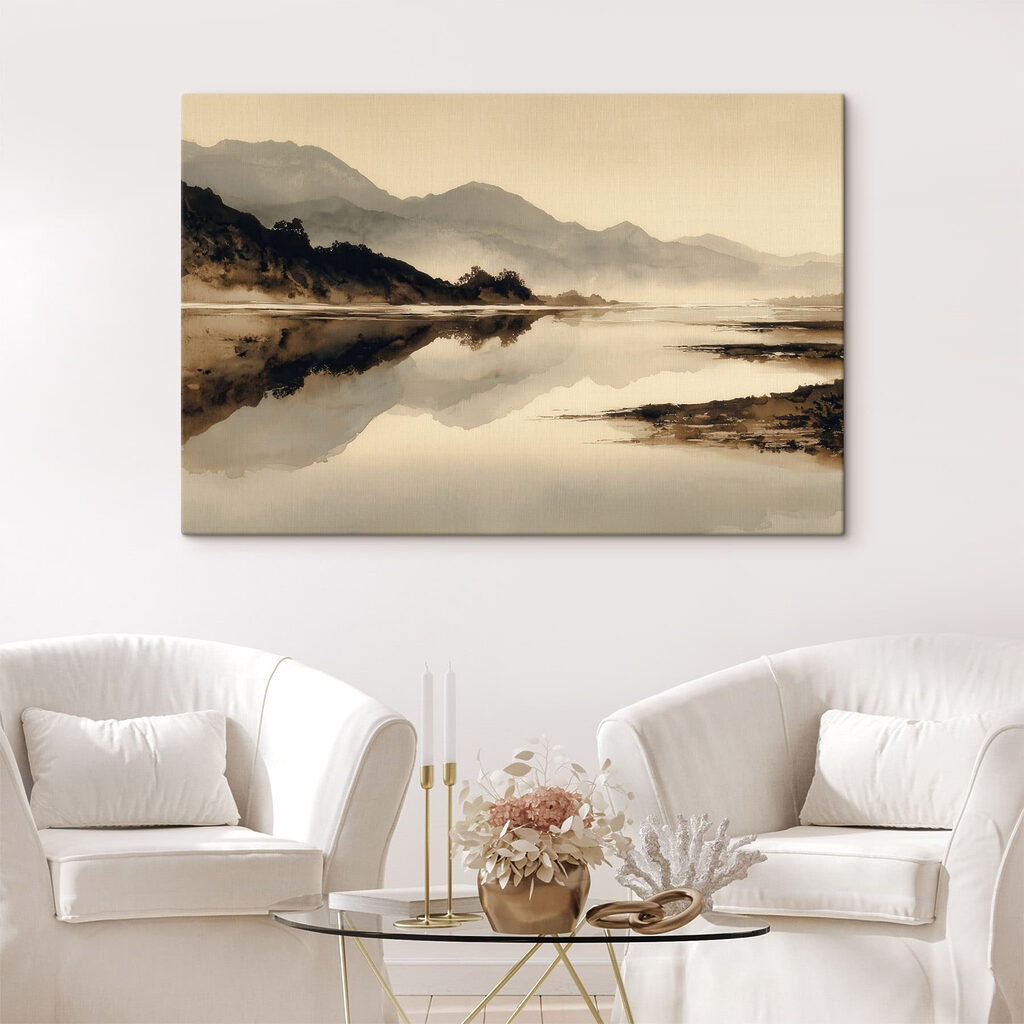 Montanhas refletidas na neblina — interior 1