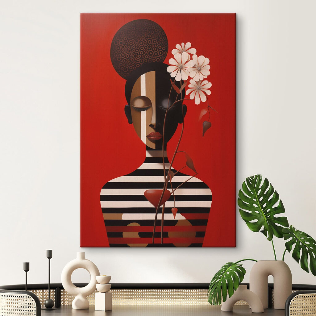 Retrato sobre fundo vermelho — interior 2