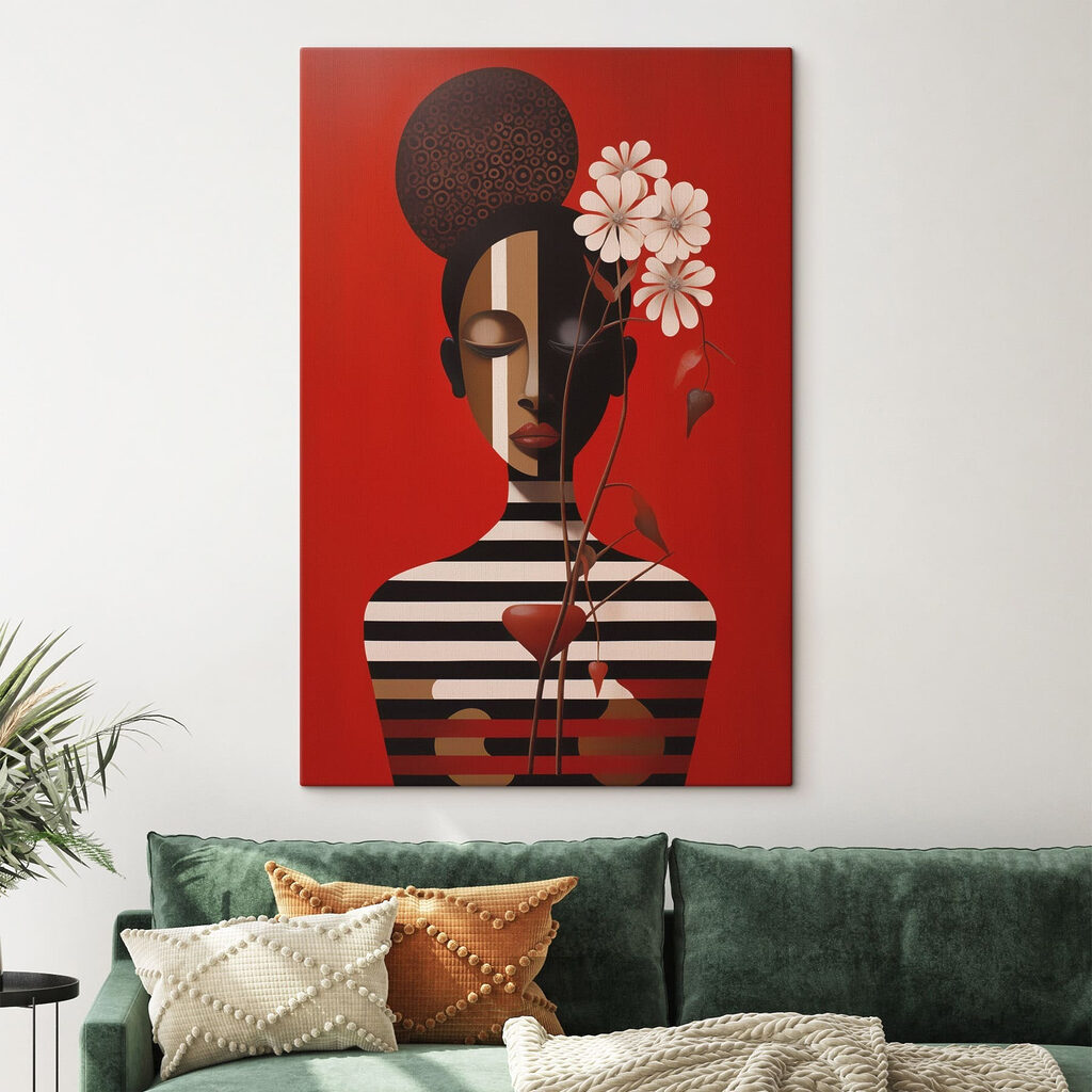 Retrato sobre fundo vermelho — interior 1