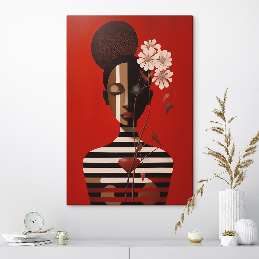 Retrato sobre fundo vermelho — interior 3