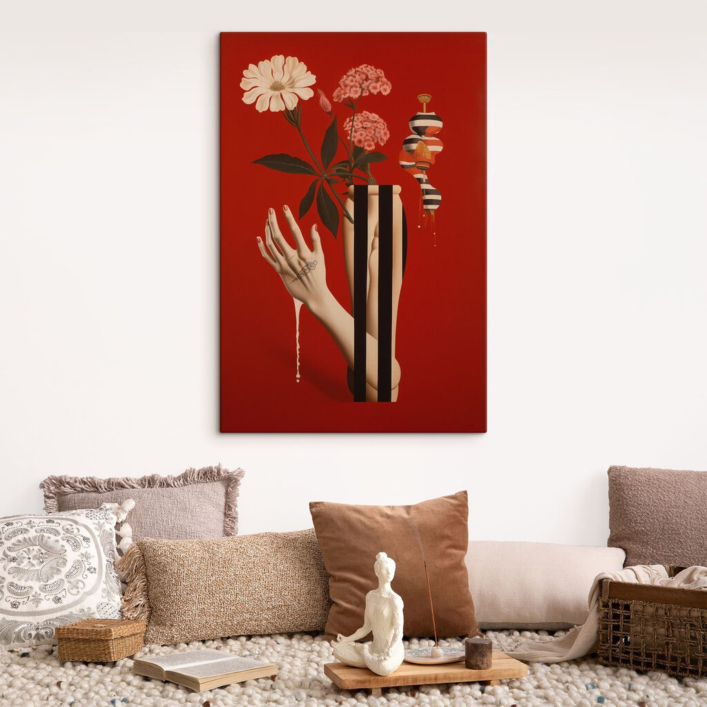 Flores num vaso riscado — interior 1