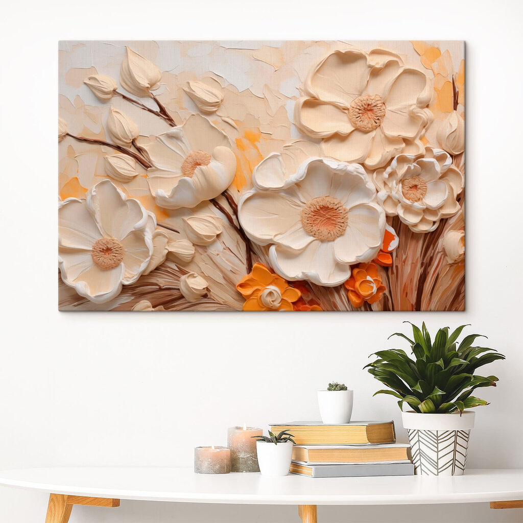 Flores creme com ocre — interior 1
