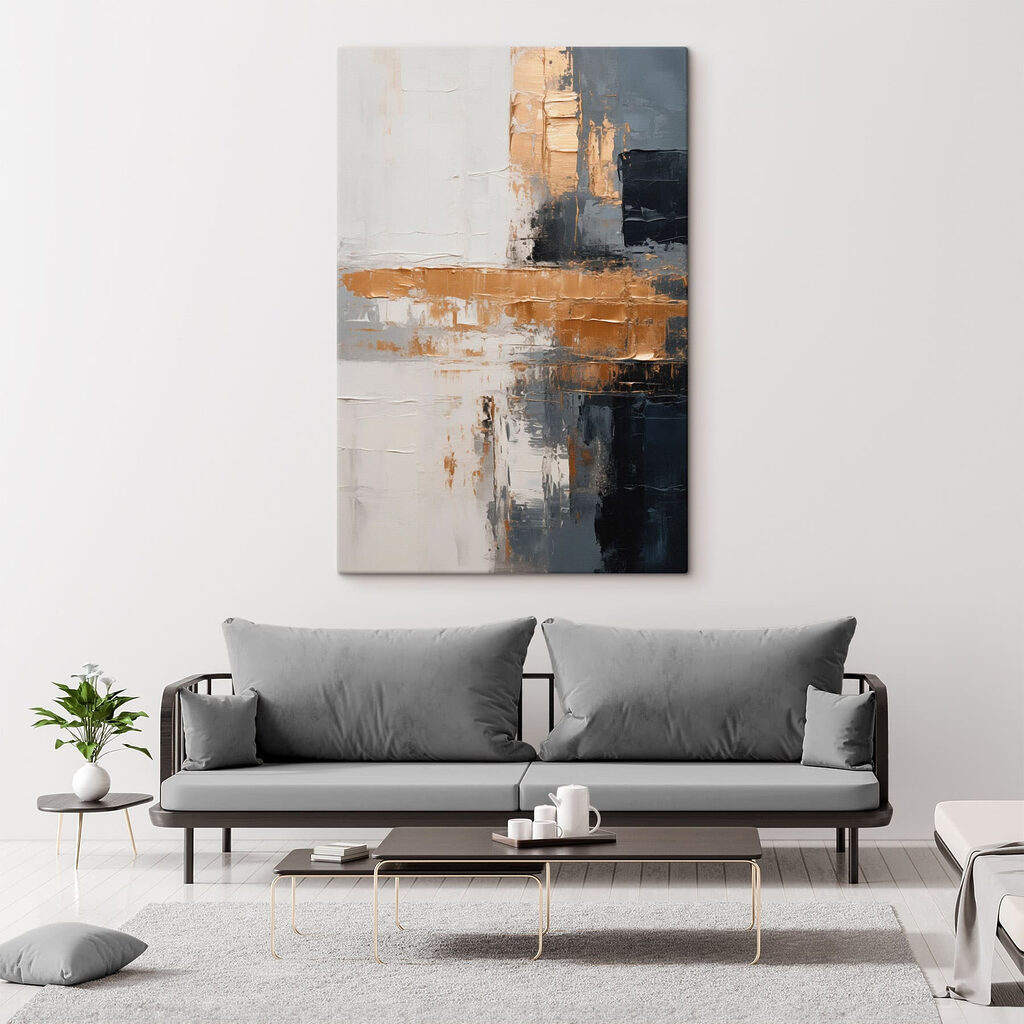 Faixa dourada sobre branco — interior 2