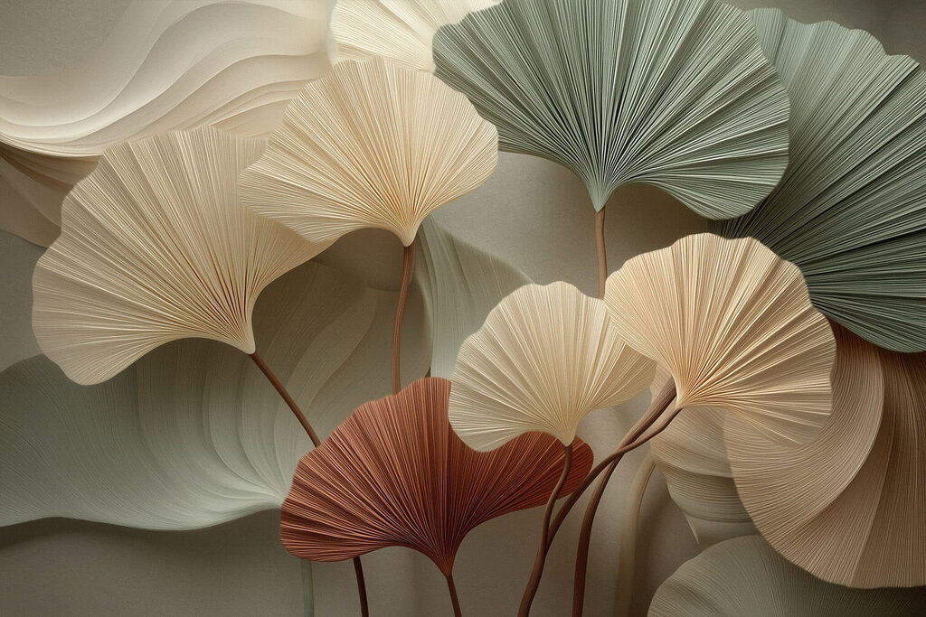 Ginkgo com folhas verdes — design completo