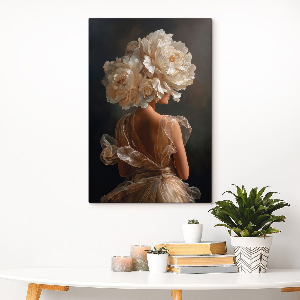 De costas entre flores — interior 2