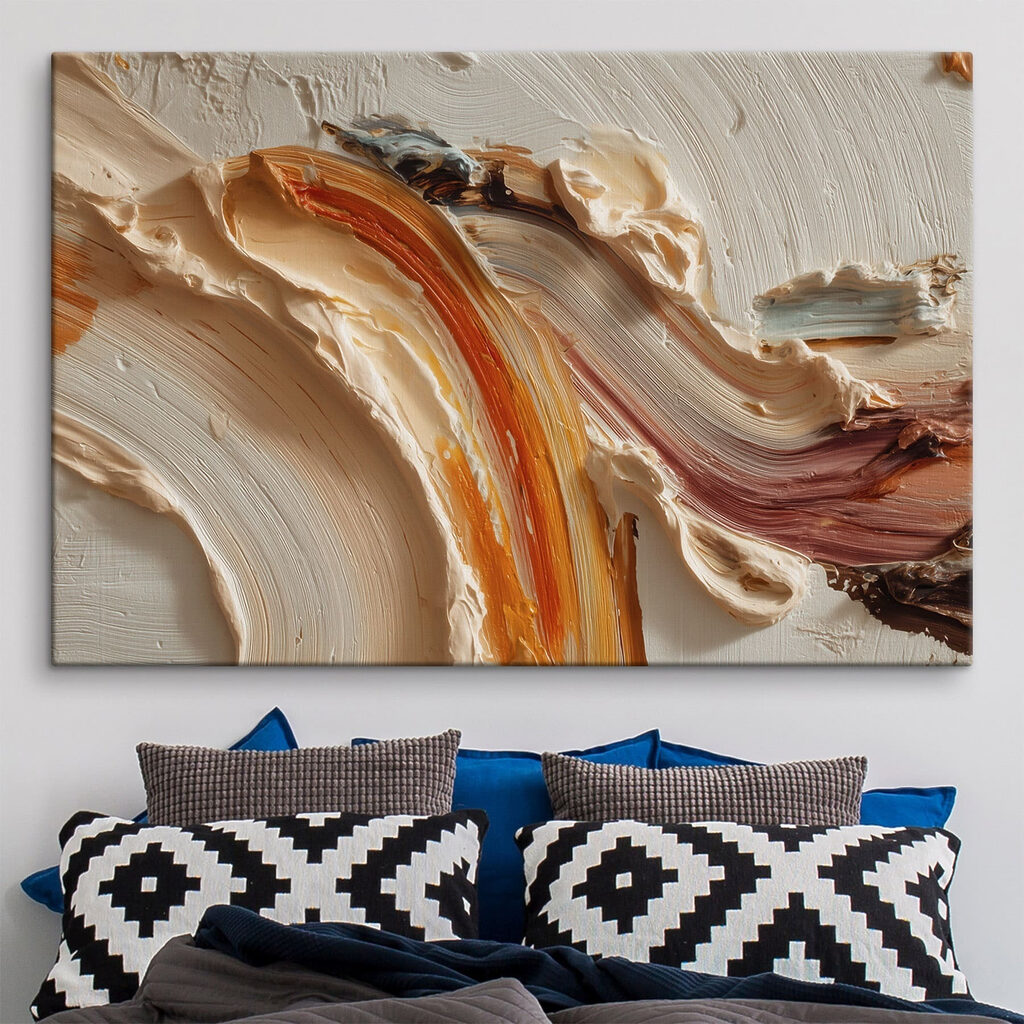 Faixas ferrugem sobre creme — interior 1