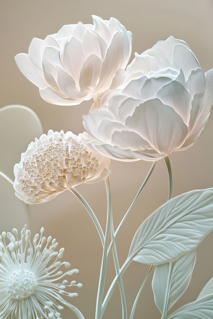 Flores claras em umbelas — design completo