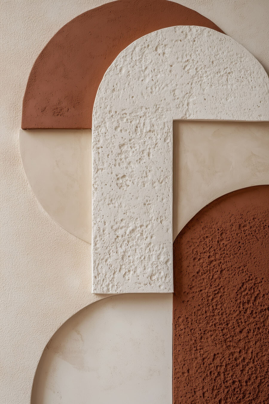 Arcos ferrugem e branco — design completo