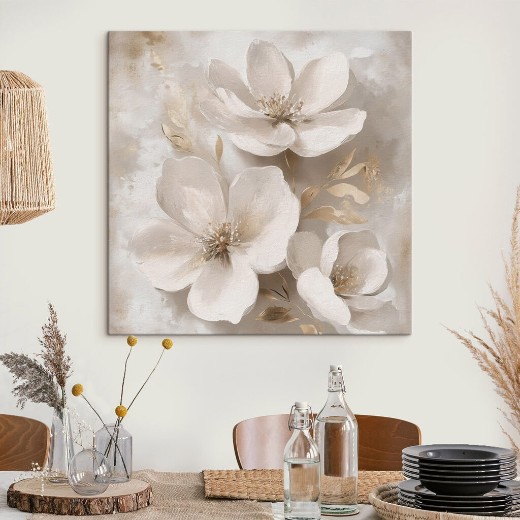 Três flores cremosas — interior 3