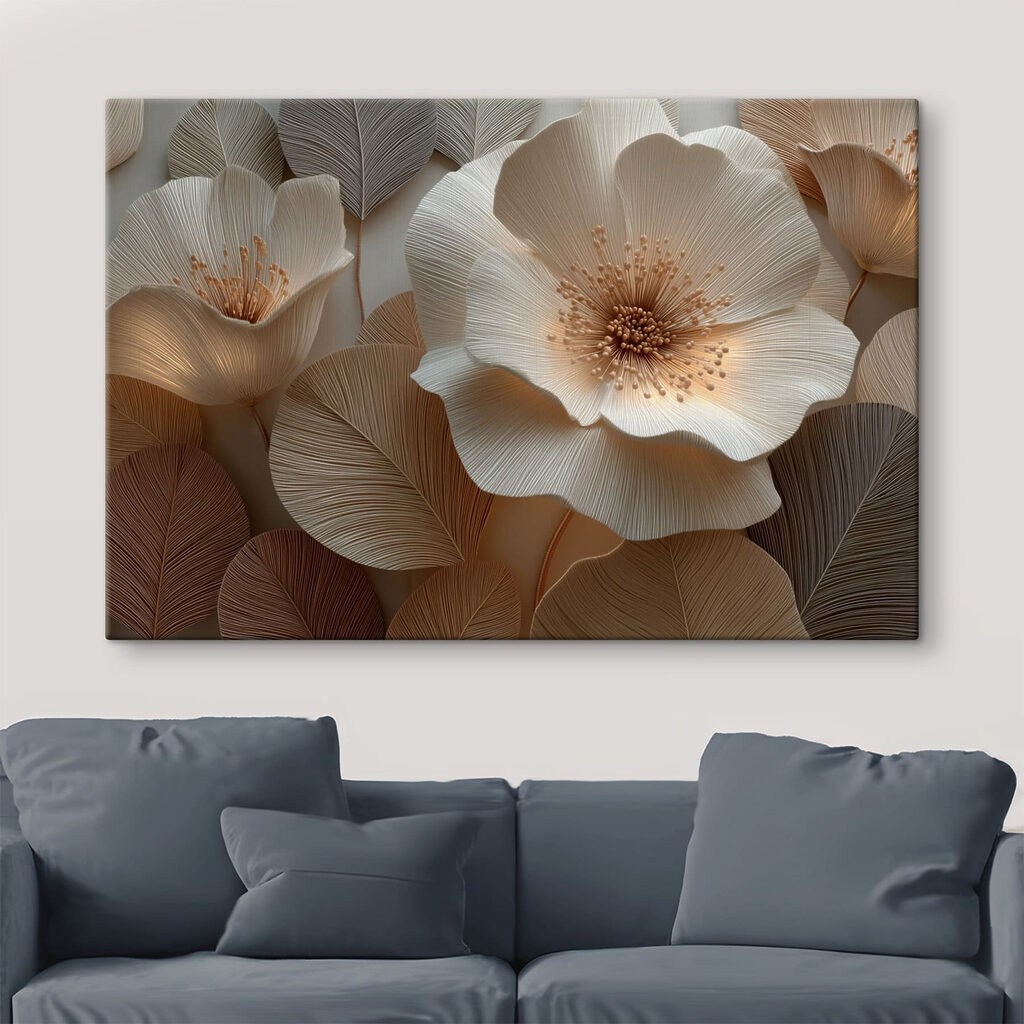 Flor branca sobre folhas — interior 3