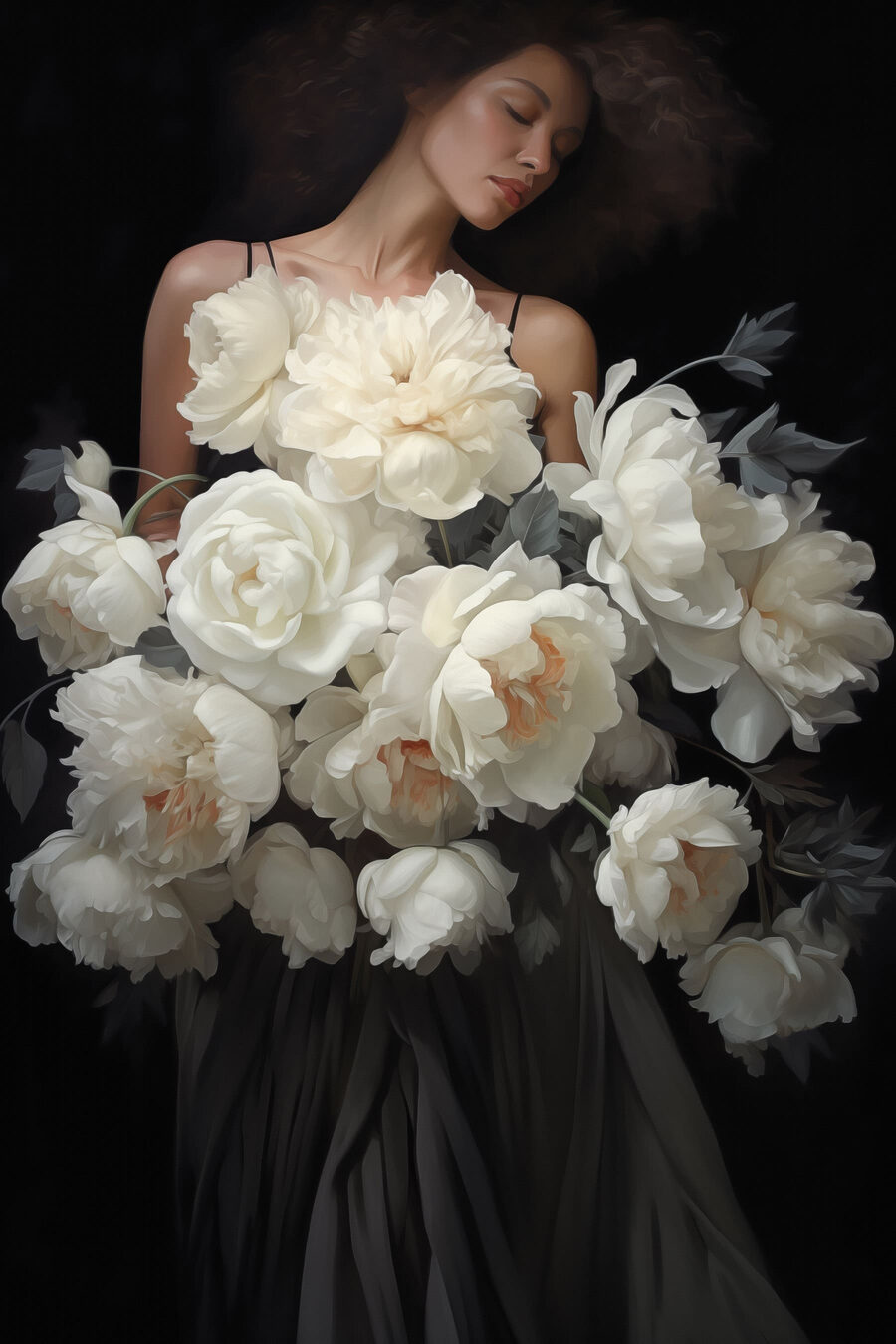 Flores sobre o vestido — design completo