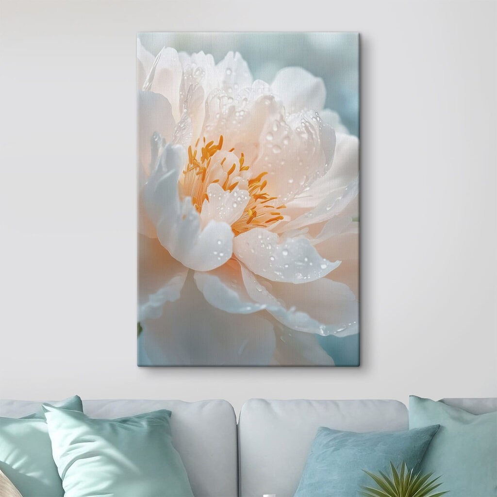 Flor branca com orvalho — interior 1