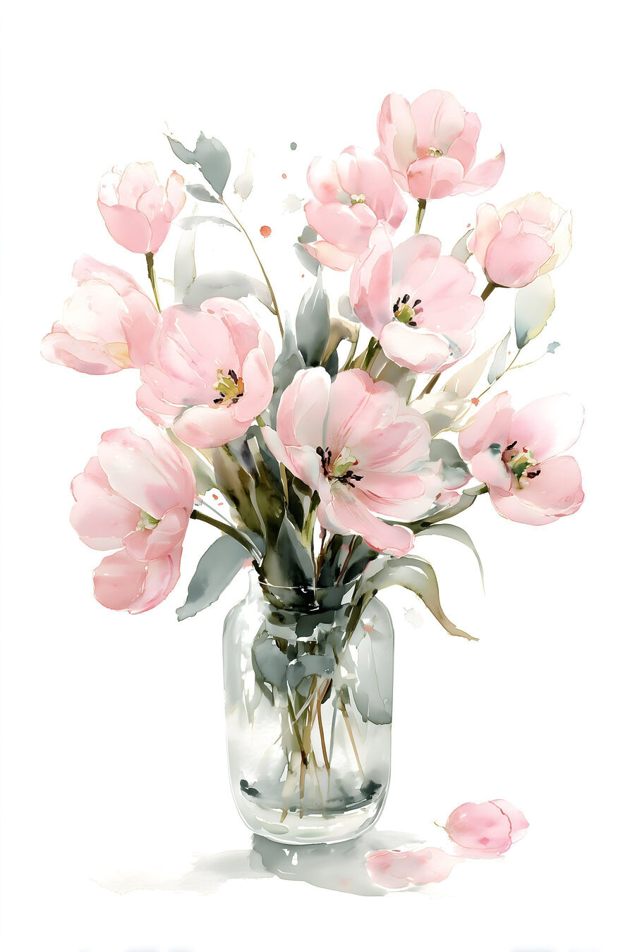 Tulipas delicadas em branco — design completo