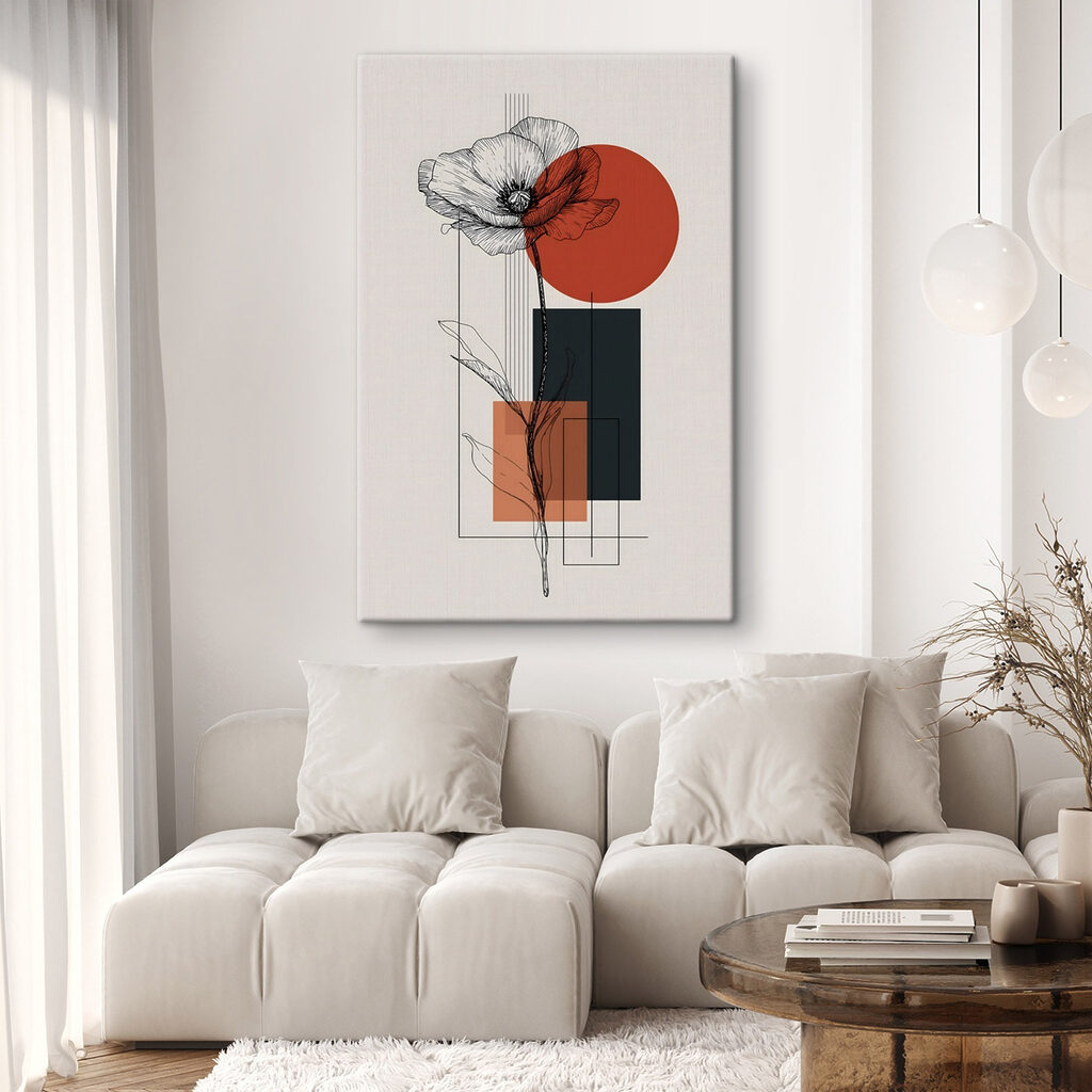Flor desenhada sobre círculo — interior 2