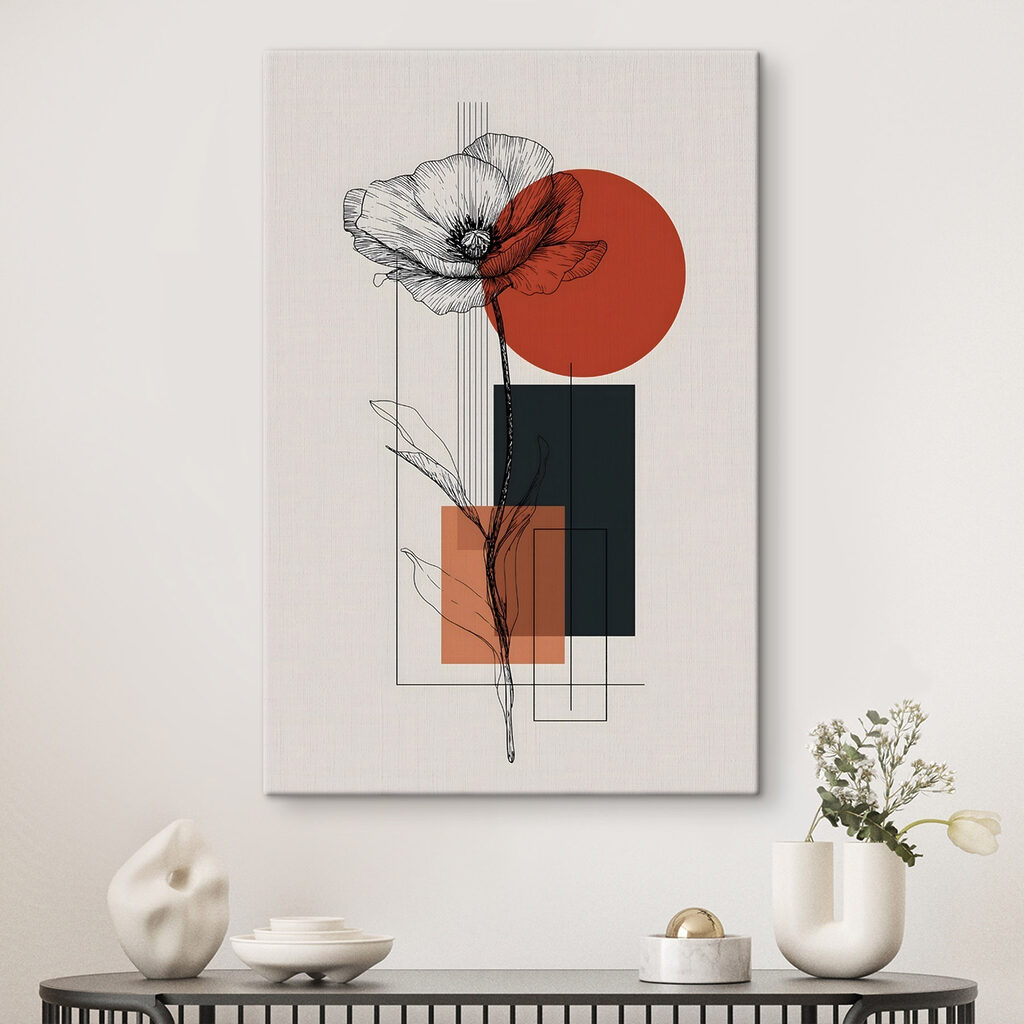 Flor desenhada sobre círculo — interior 1