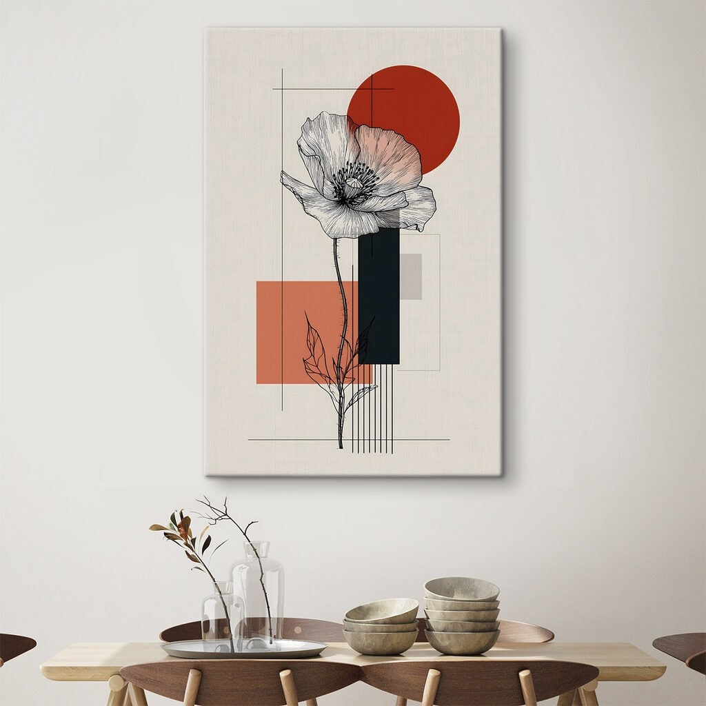 Flor e círculo vermelho — interior 2