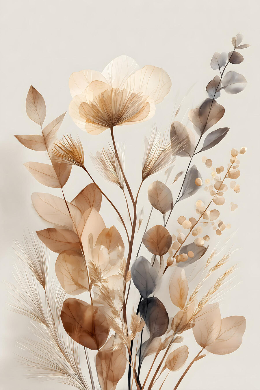 Flores altas em areia — design completo