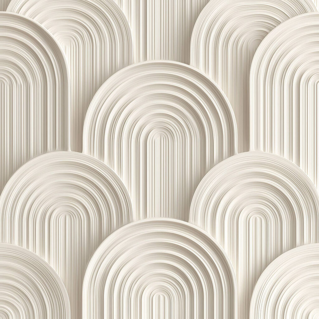 Arcos creme em fileiras — design completo