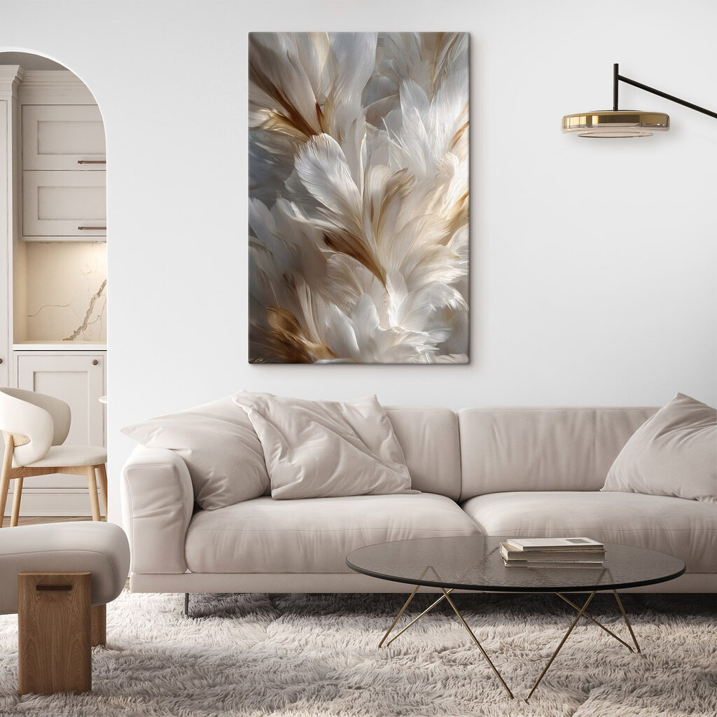 Penas claras com dourado — interior 2