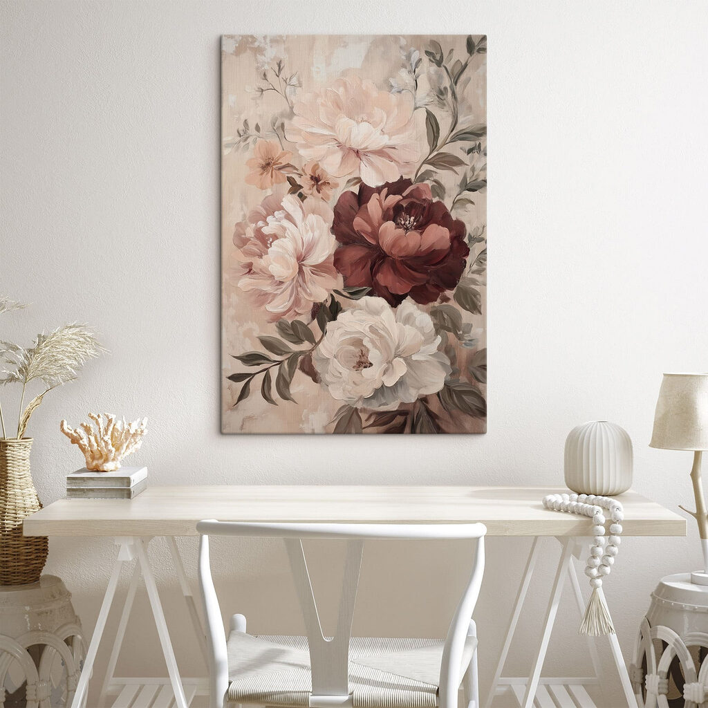 Peónias vinho e creme — interior 2