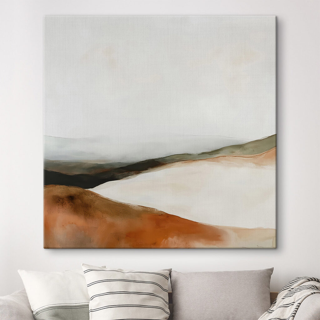 Colinas suaves sobre branco — interior 1