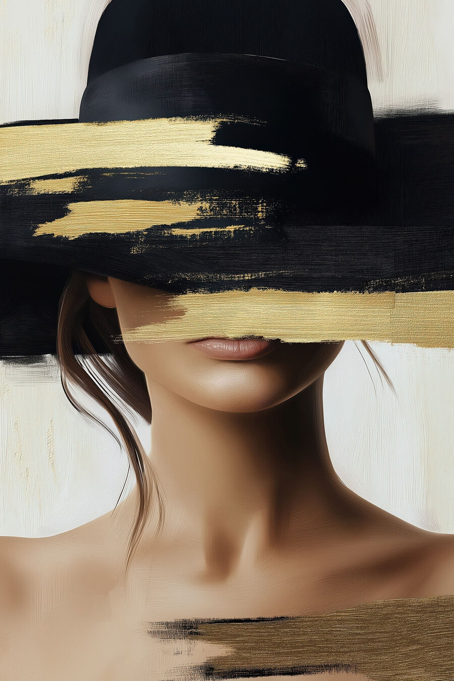 Chapéu preto com dourado — design completo