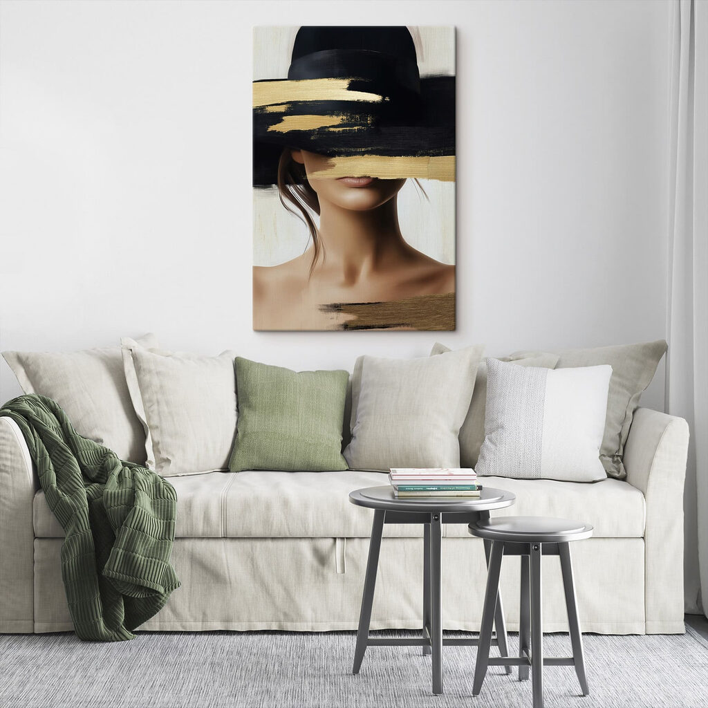 Chapéu preto com dourado — interior 2