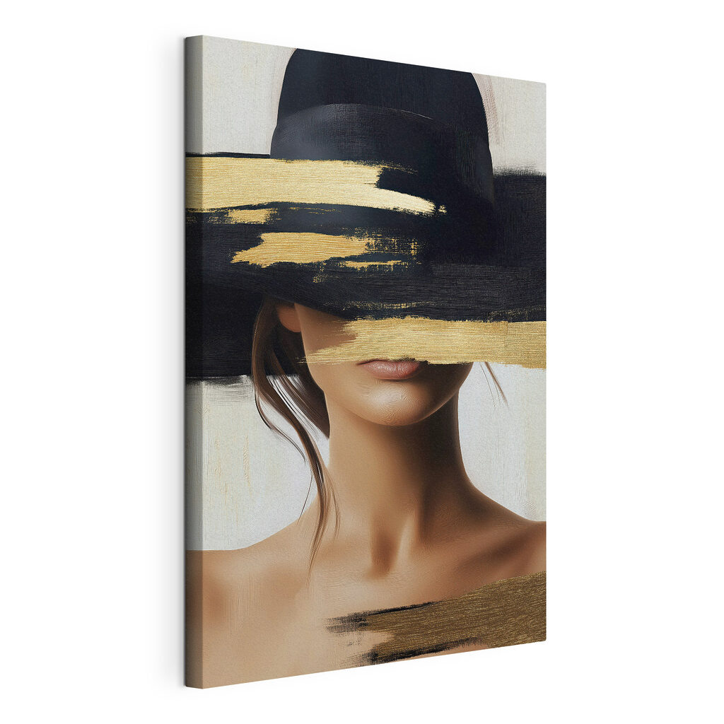 Chapéu preto com dourado — vista do produto