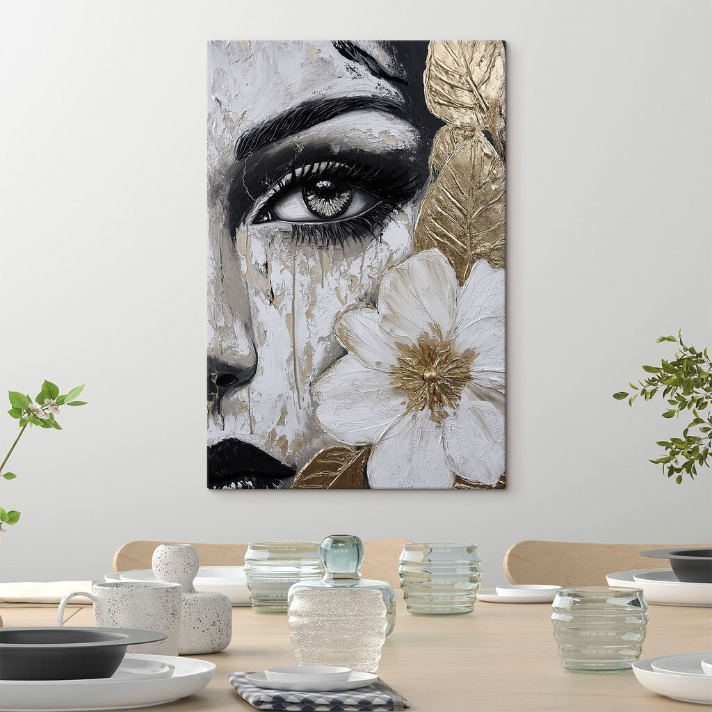 Íris cinzenta e dourado — interior 2