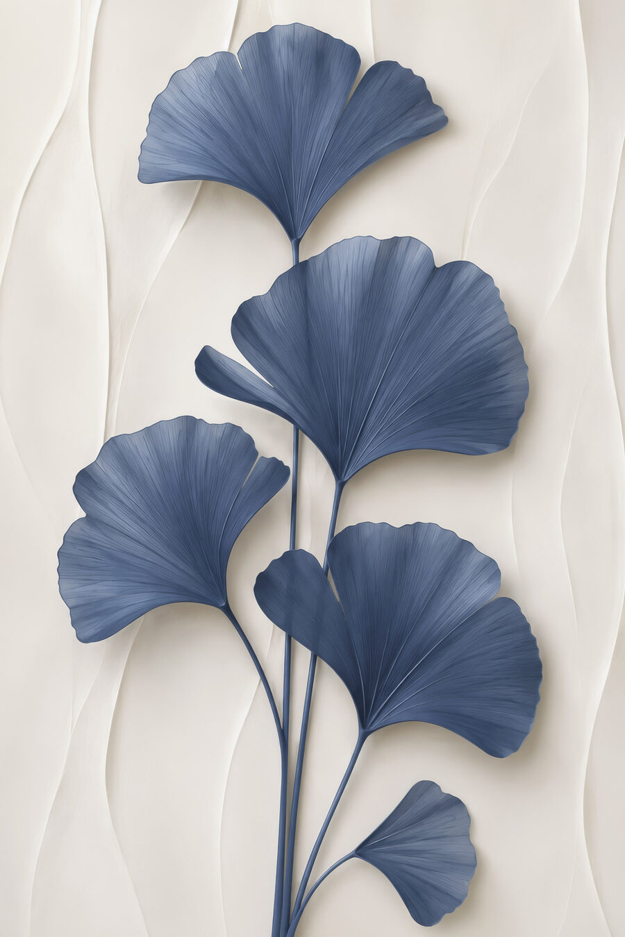 Ginkgo azul em pregas — design completo
