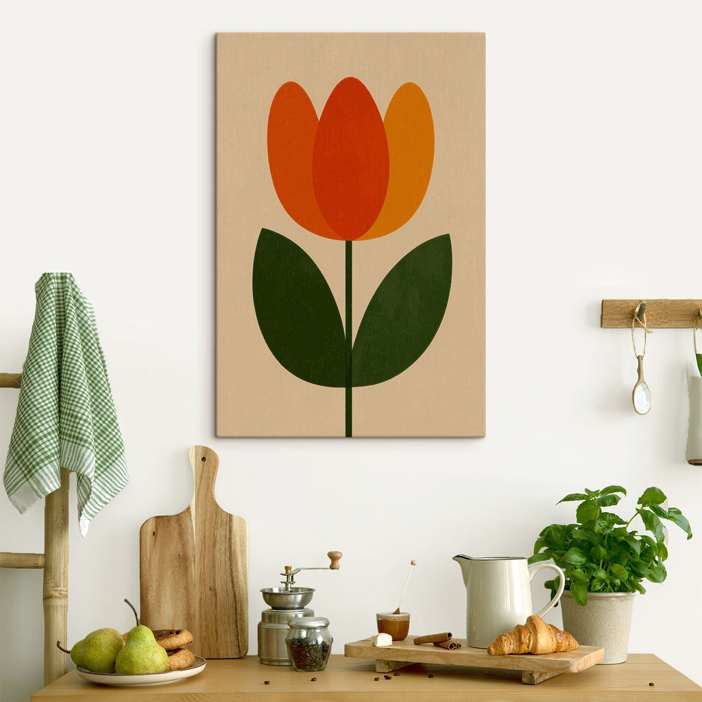 Tulipa laranja sobre haste — interior 2