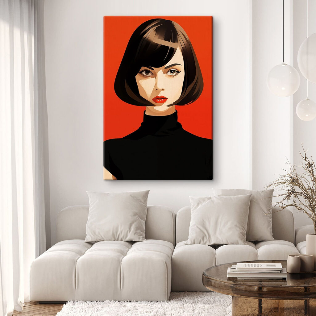 Bob escuro com franja — interior 1