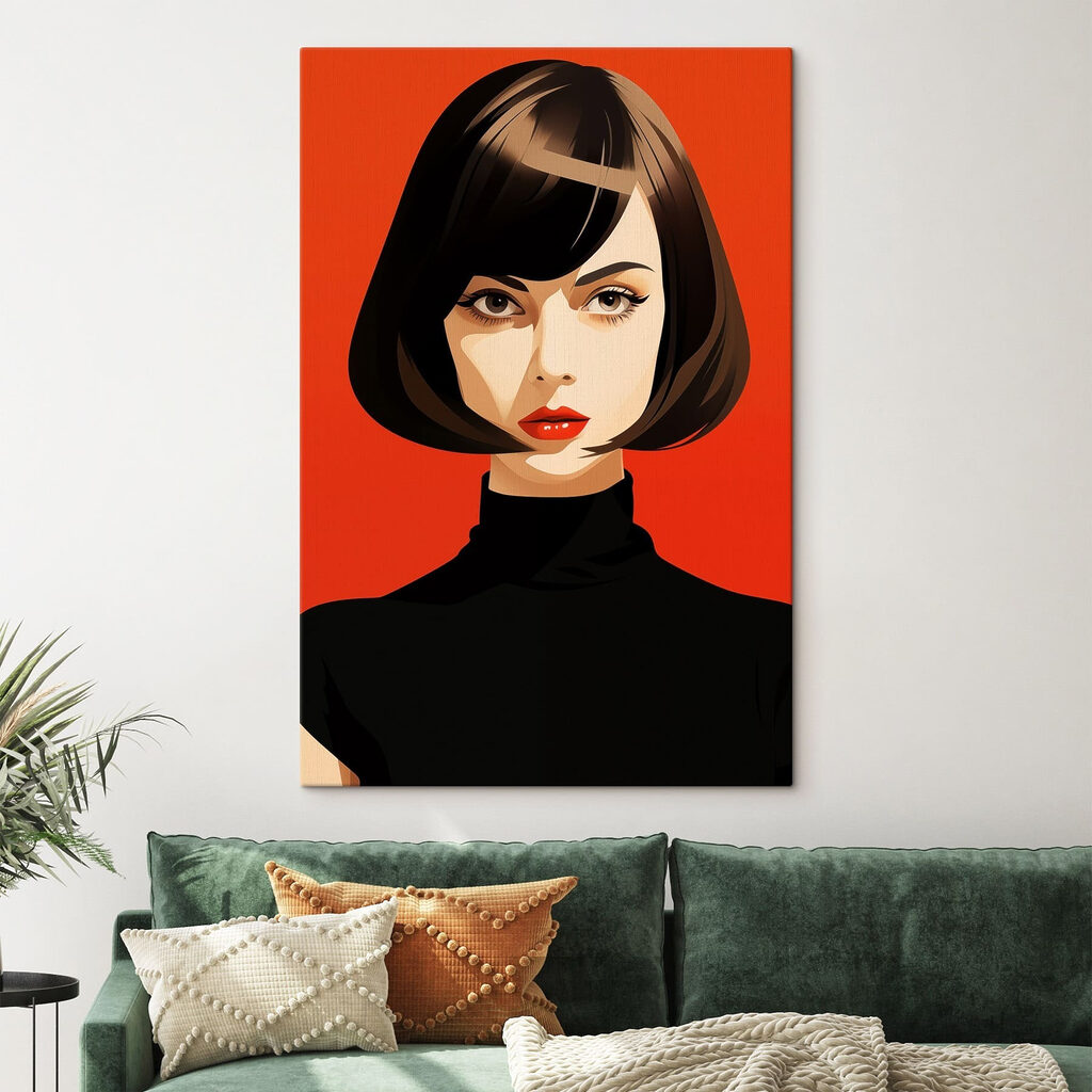 Bob escuro com franja — interior 2