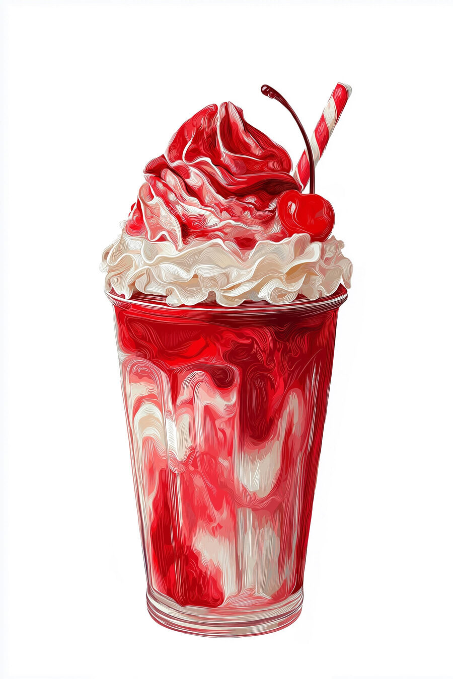 Batido vermelho com chantilly — design completo