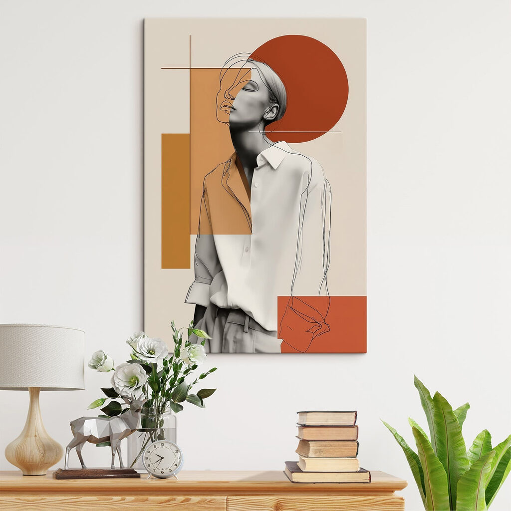 Blusa branca e círculo — interior 1