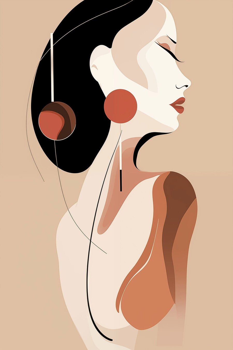 Perfil com brinco terracota — design completo
