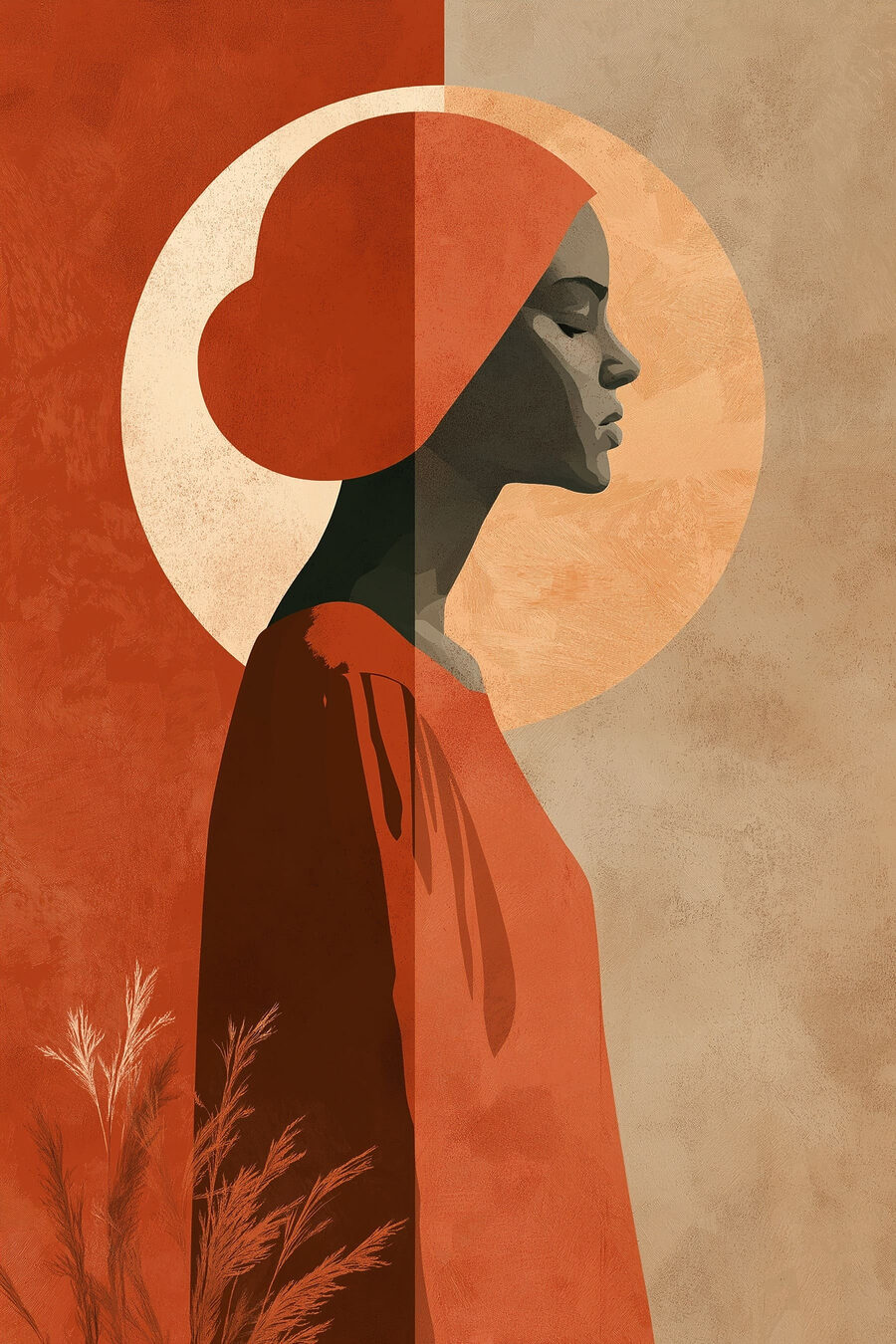 Perfil com lenço laranja — design completo