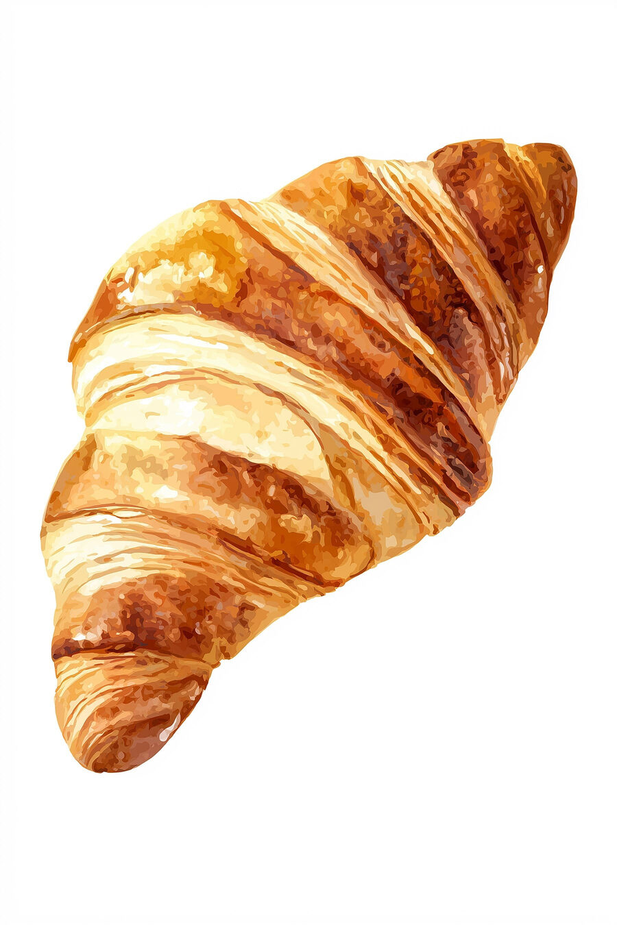 Croissant dourado sobre branco — design completo