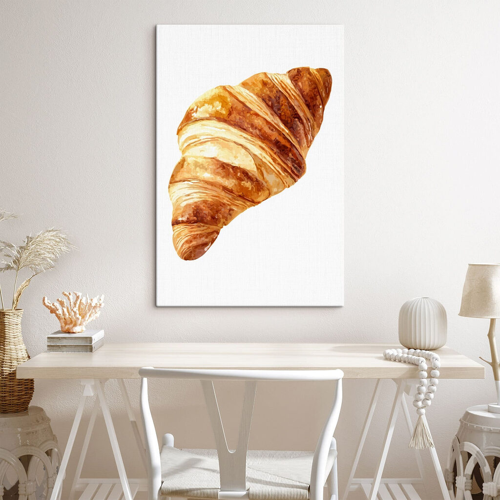 Croissant dourado sobre branco — interior 1
