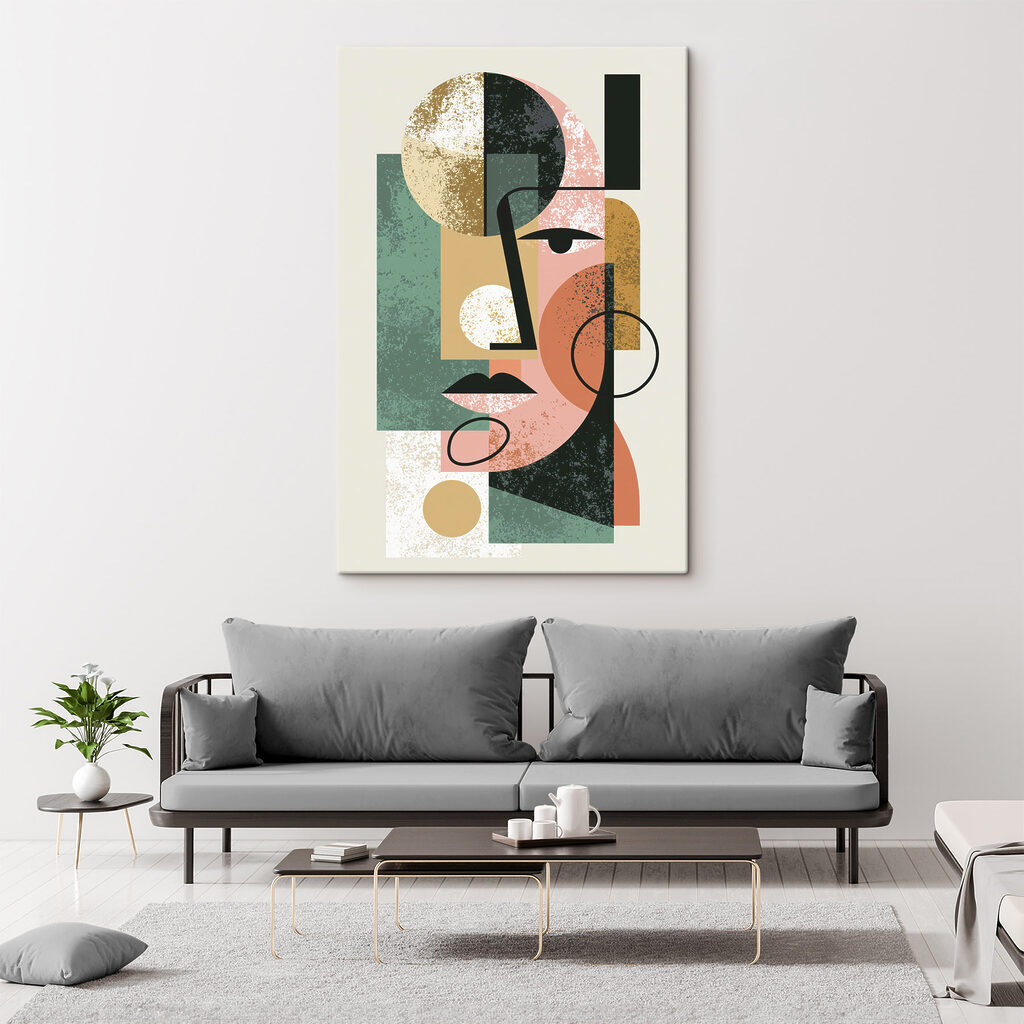 Rosto verde com rosa — interior 3