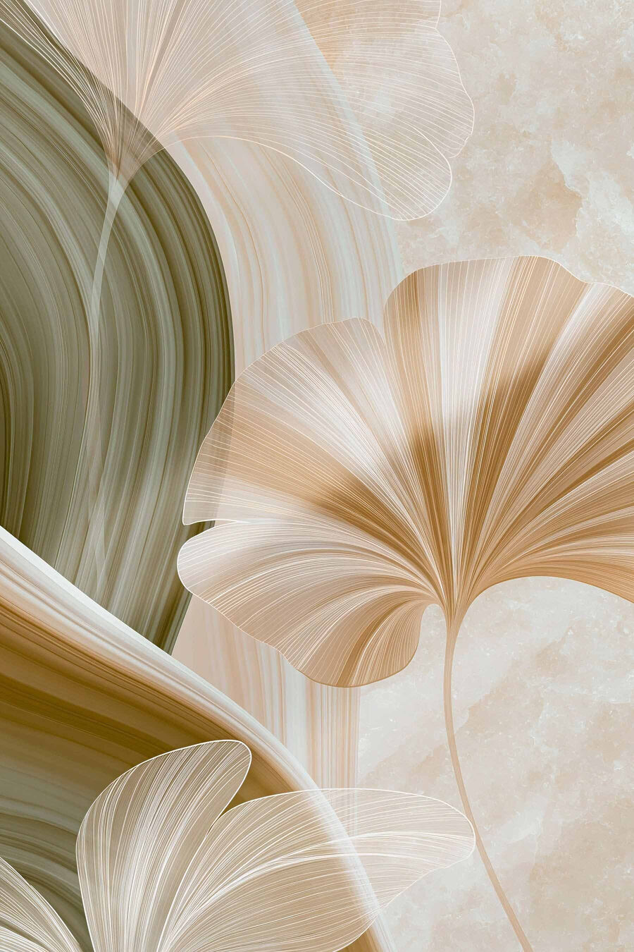 Leques cor de pêssego — design completo