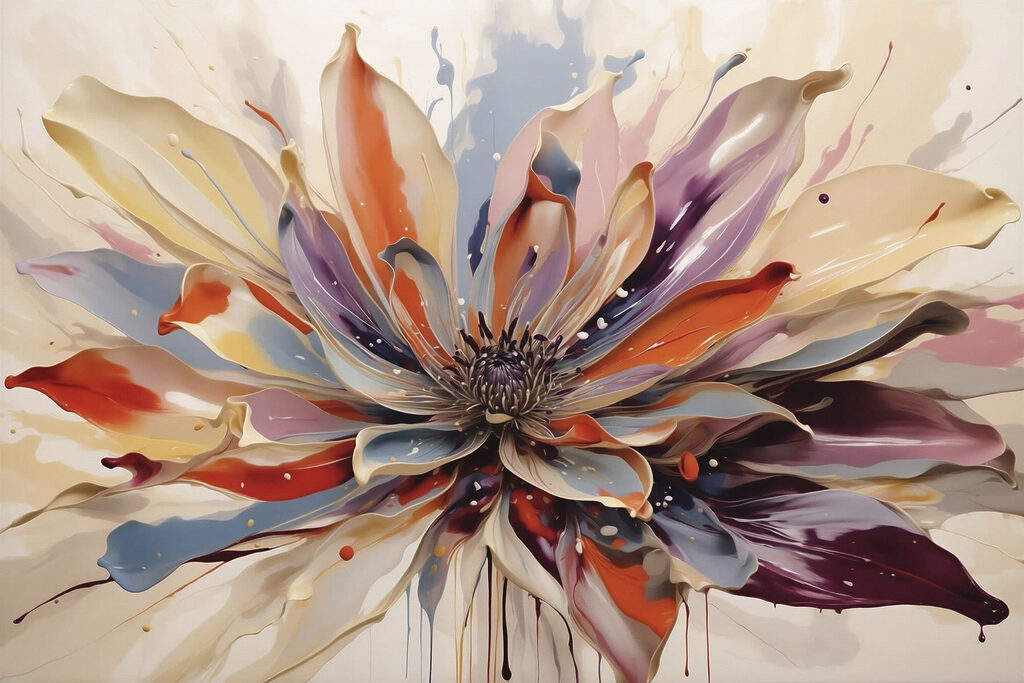 Flor em cores quentes — design completo