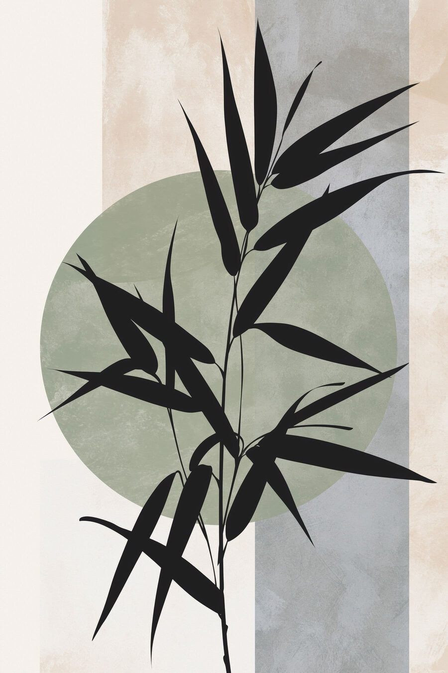 Bambu preto sobre verde — design completo