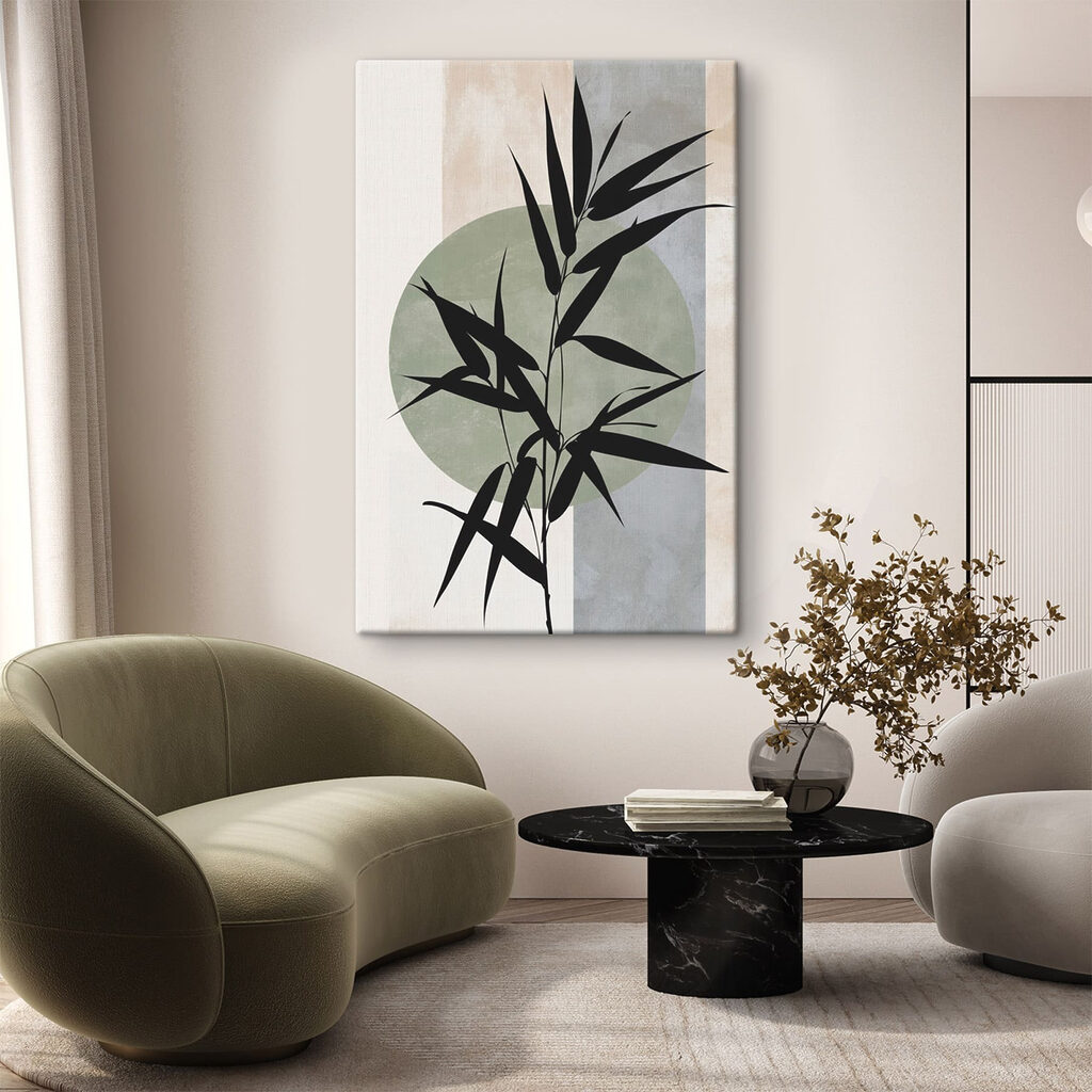 Bambu preto sobre verde — interior 2