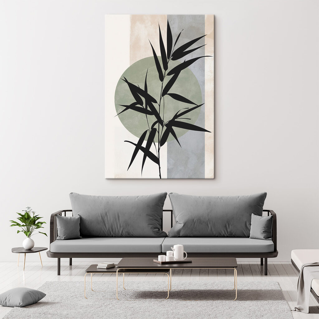 Bambu preto sobre verde — interior 1