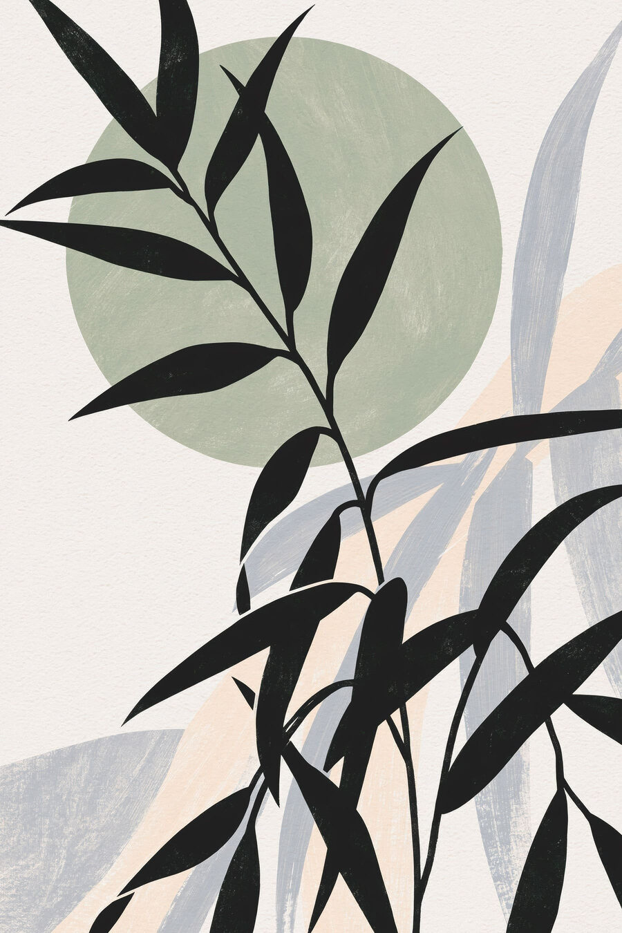 Bambu e círculos verdes — design completo