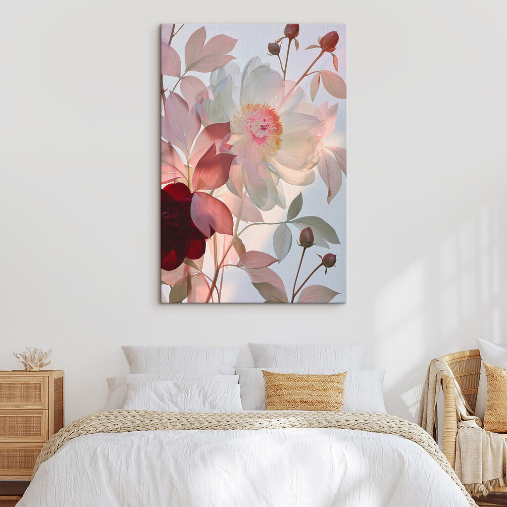 Flores pálidas em vermelho-escuro — interior 2
