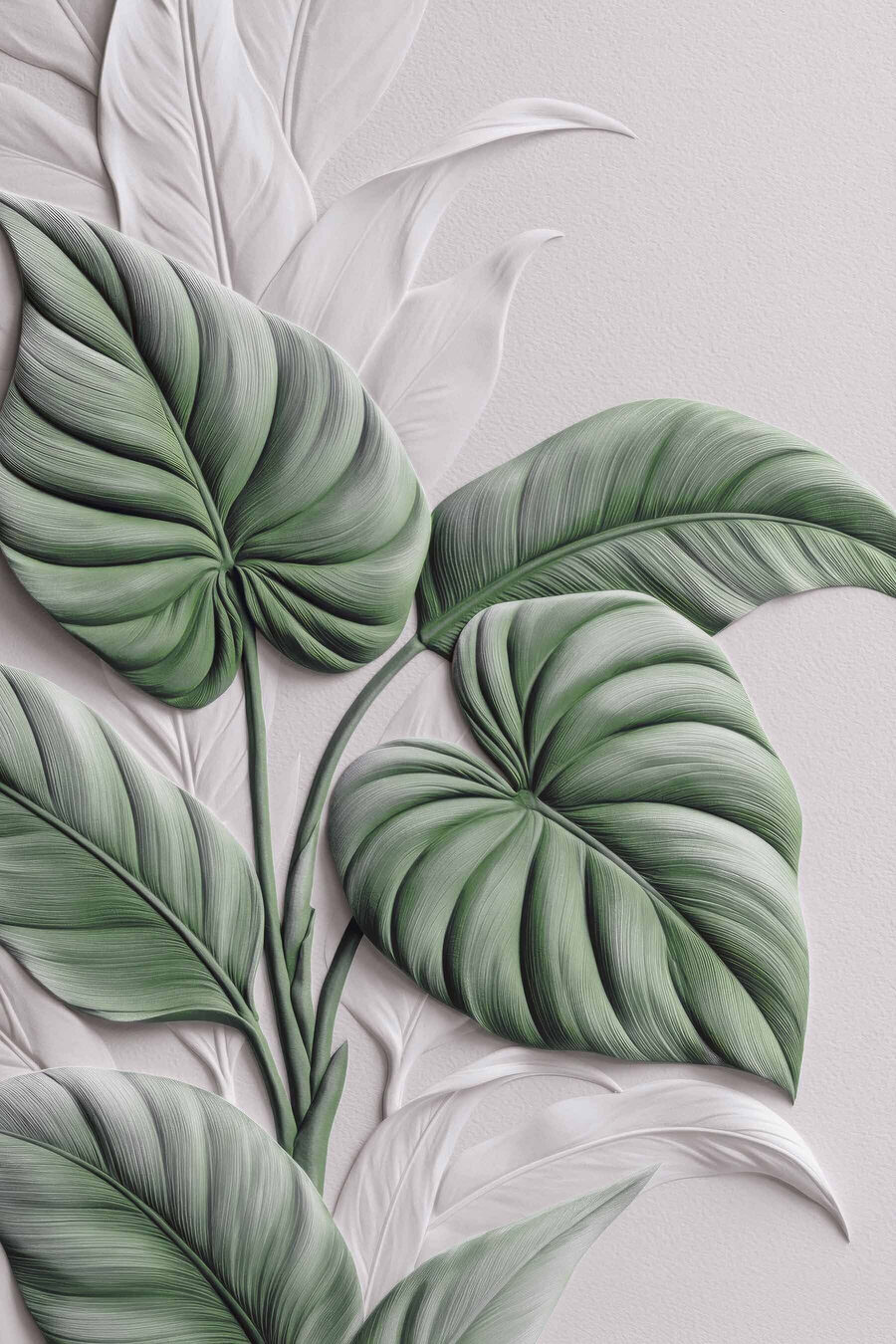 Monstera verde e branca — design completo